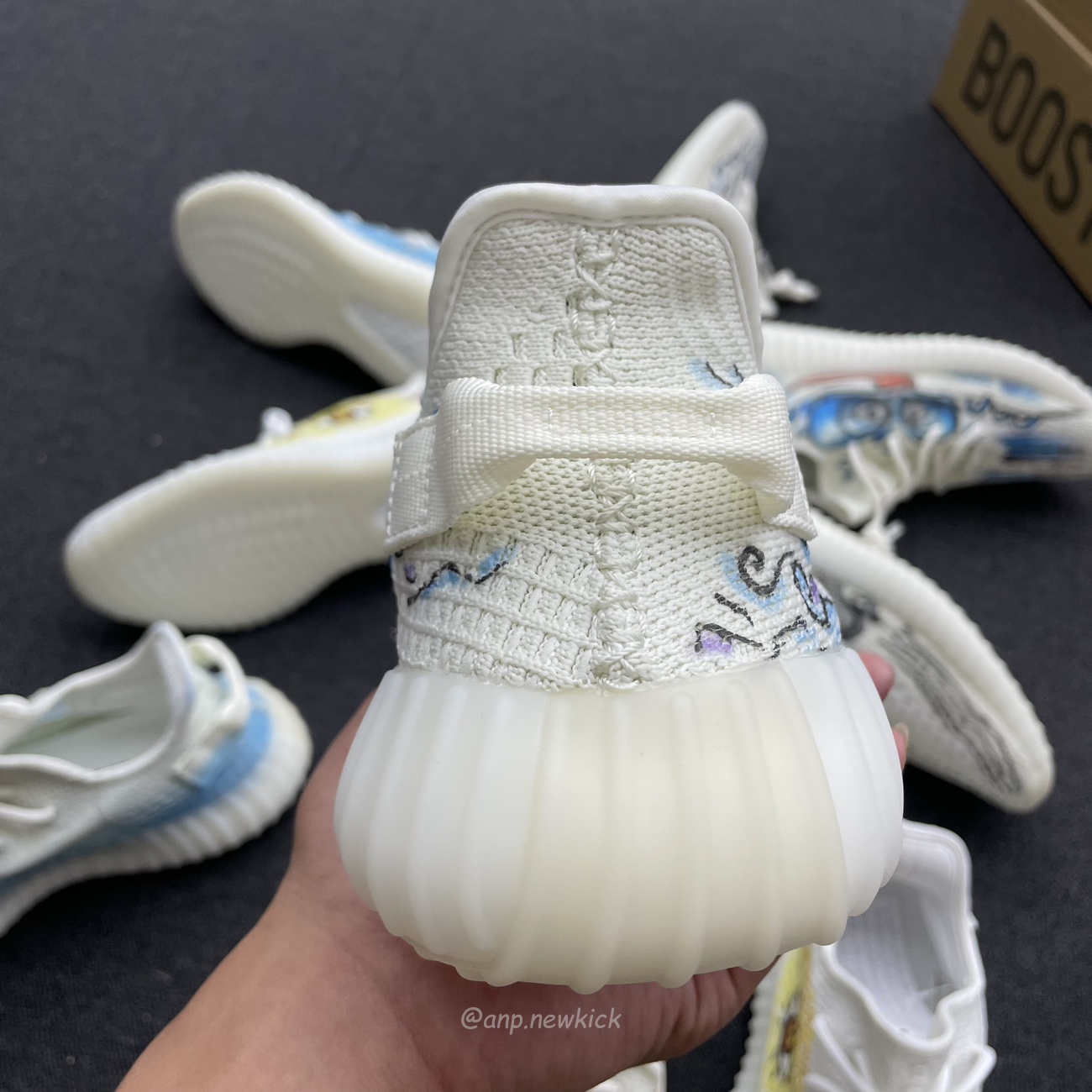 Adidas Yeezy Boost 350 V2 Bone Graffiti Hq6316 (15) - newkick.vip