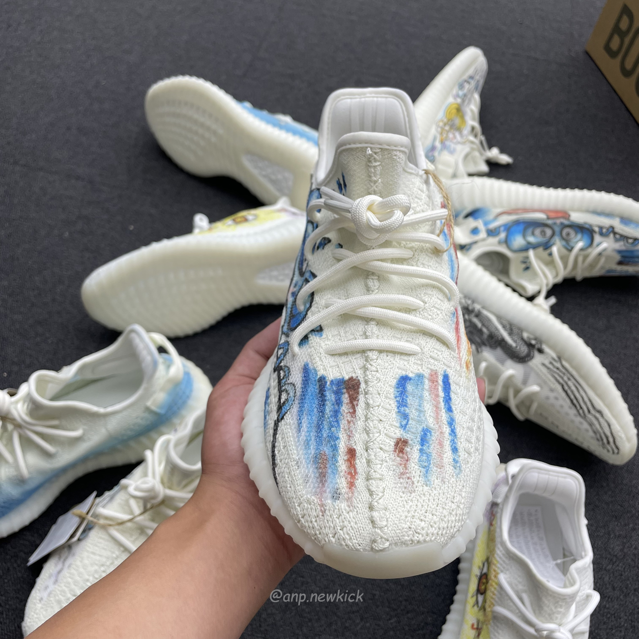 Adidas Yeezy Boost 350 V2 Bone Graffiti Hq6316 (5) - newkick.vip