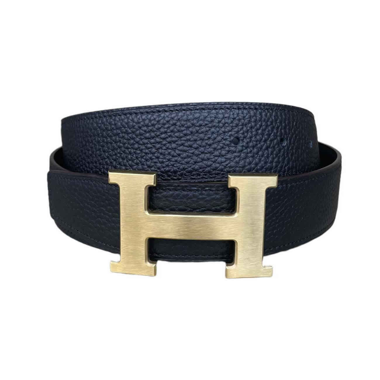 Hermes Full Grain Reversible Belt Leather Black (1) - newkick.vip