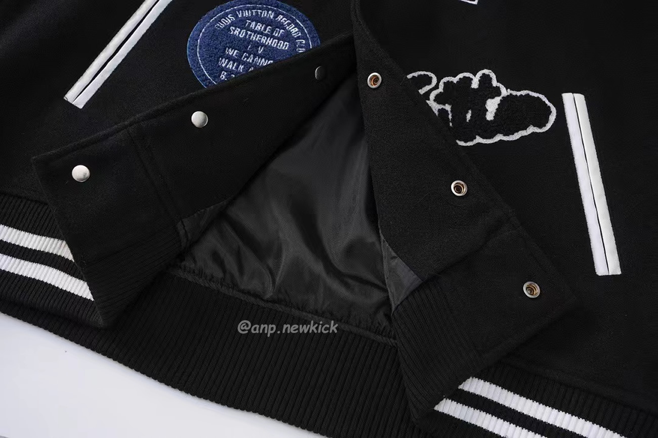 Louis Vuitton Black L Patch Varsity Jacket (8) - newkick.vip