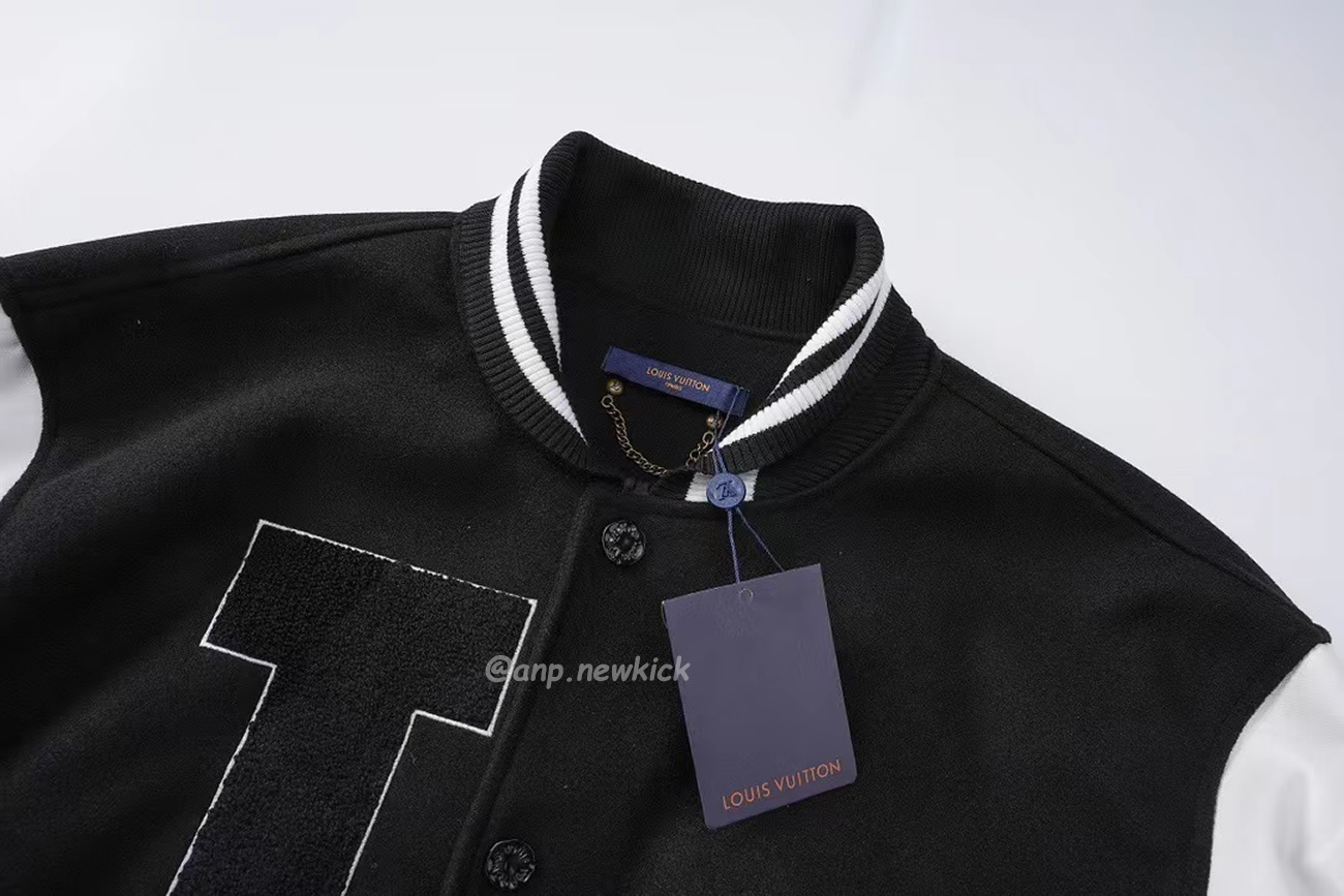 Louis Vuitton Black L Patch Varsity Jacket (9) - newkick.vip