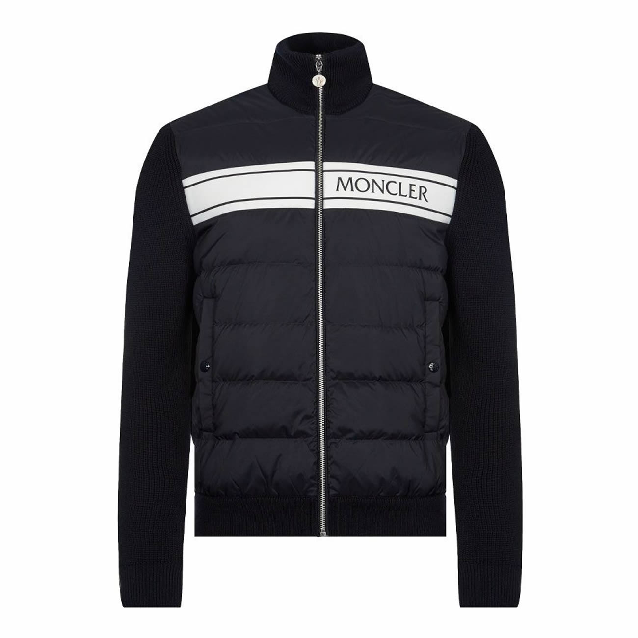 Moncler Neck Padded Shell And Virgin Wool Navy Jacket (1) - newkick.vip