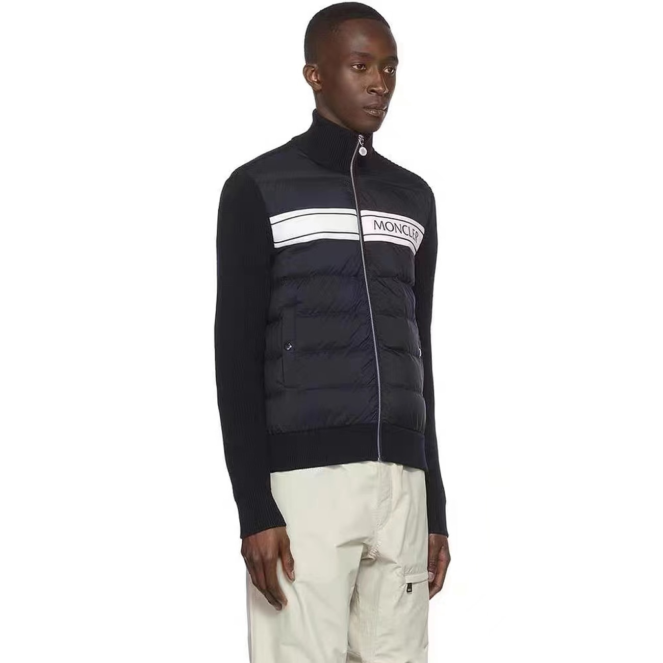 Moncler Neck Padded Shell And Virgin Wool Navy Jacket (4) - newkick.vip