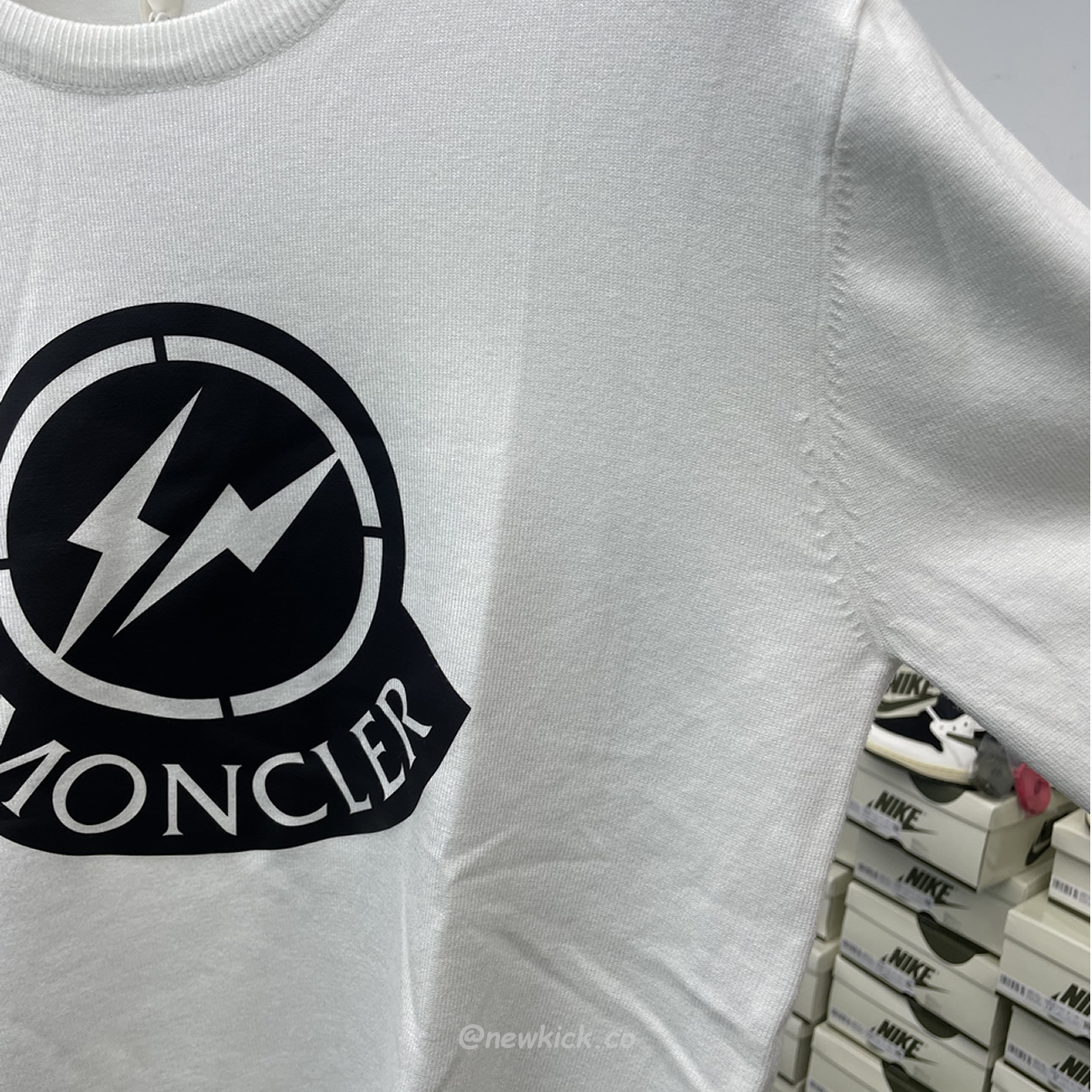 Moncler 2022 Crew Neck Pullover T Shirt Print White (3) - newkick.vip