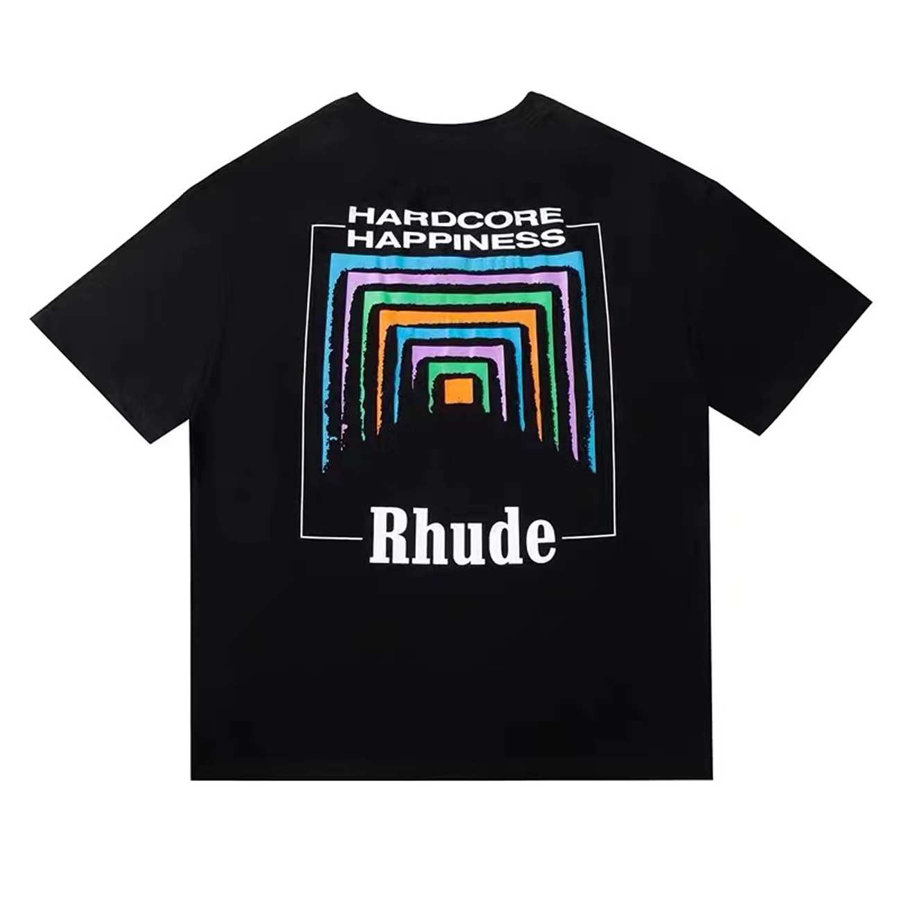 Rhude Loose T Shirts Men Top Cotton Horse Steed Print Short Sleev (2) - newkick.vip