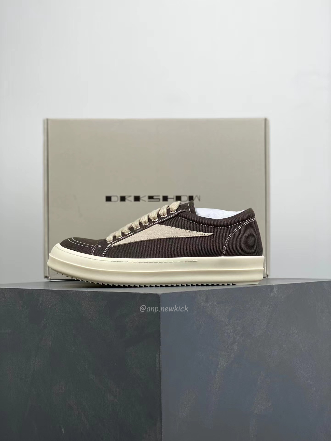 Rick Owens Leather Low Top Vintage Sneakers Suede Canvas Black Taupe Grey Faded Pnk Pearl Milk Dark Dust (12) - newkick.vip