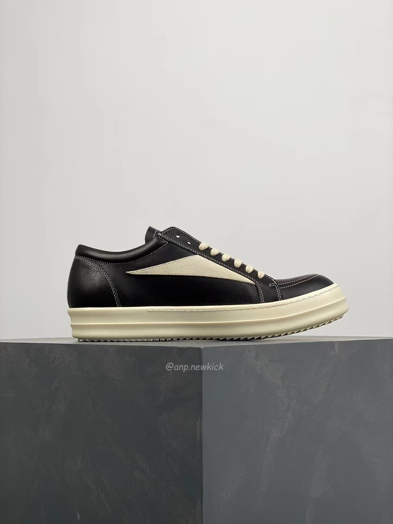 Rick Owens Leather Low Top Vintage Sneakers Suede Canvas Black Taupe Grey Faded Pnk Pearl Milk Dark Dust (28) - newkick.vip