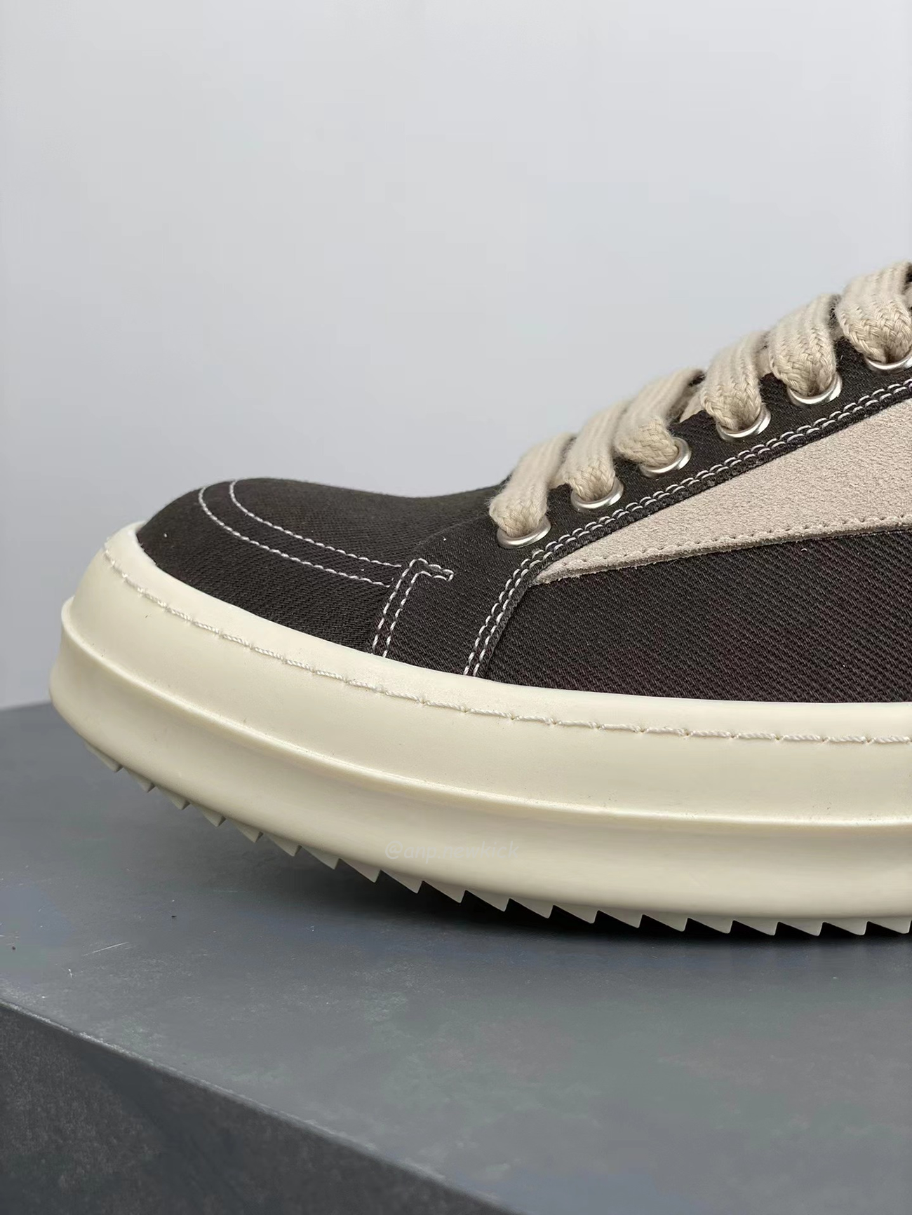 Rick Owens Leather Low Top Vintage Sneakers Suede Canvas Black Taupe Grey Faded Pnk Pearl Milk Dark Dust (29) - newkick.vip