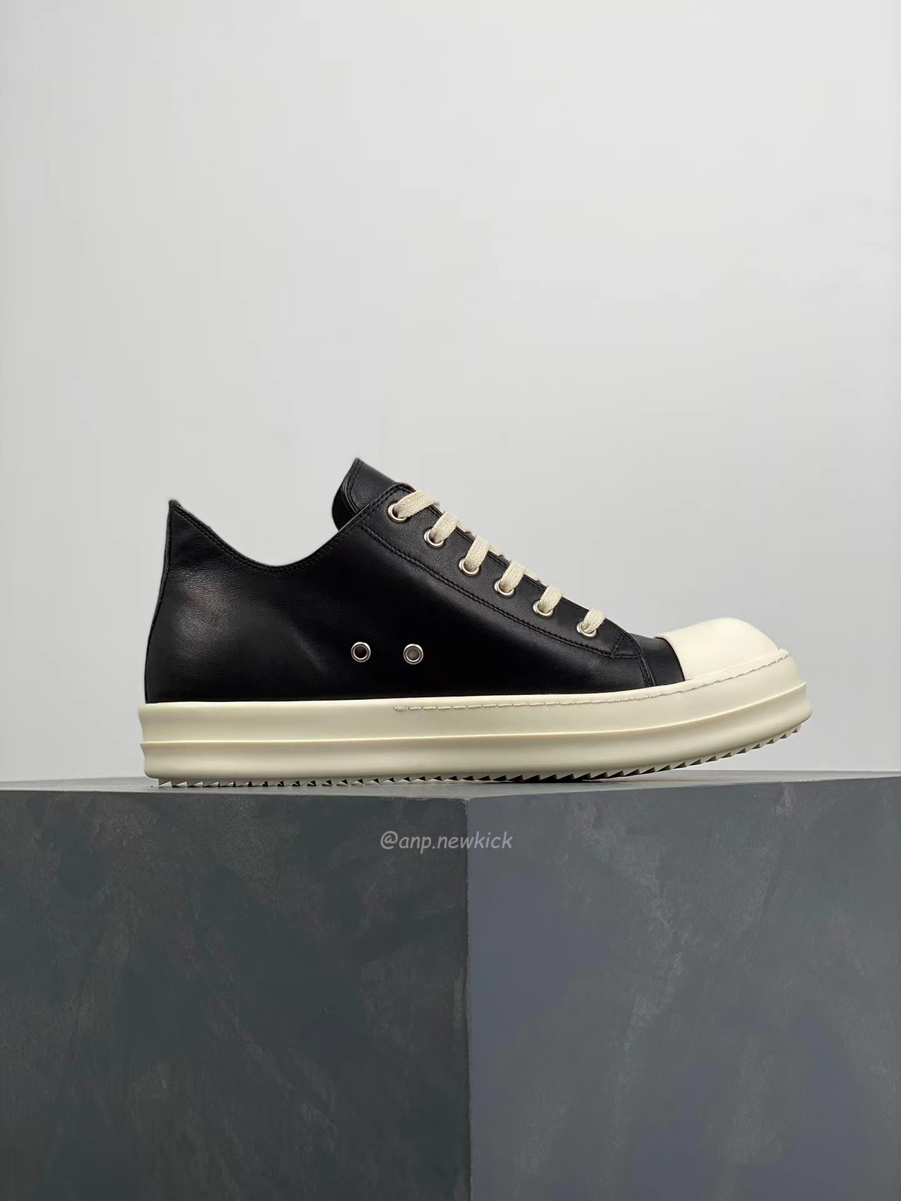 Rick Owens Leather Low Top Vintage Sneakers Suede Canvas Black Taupe Grey Faded Pnk Pearl Milk Dark Dust (32) - newkick.vip