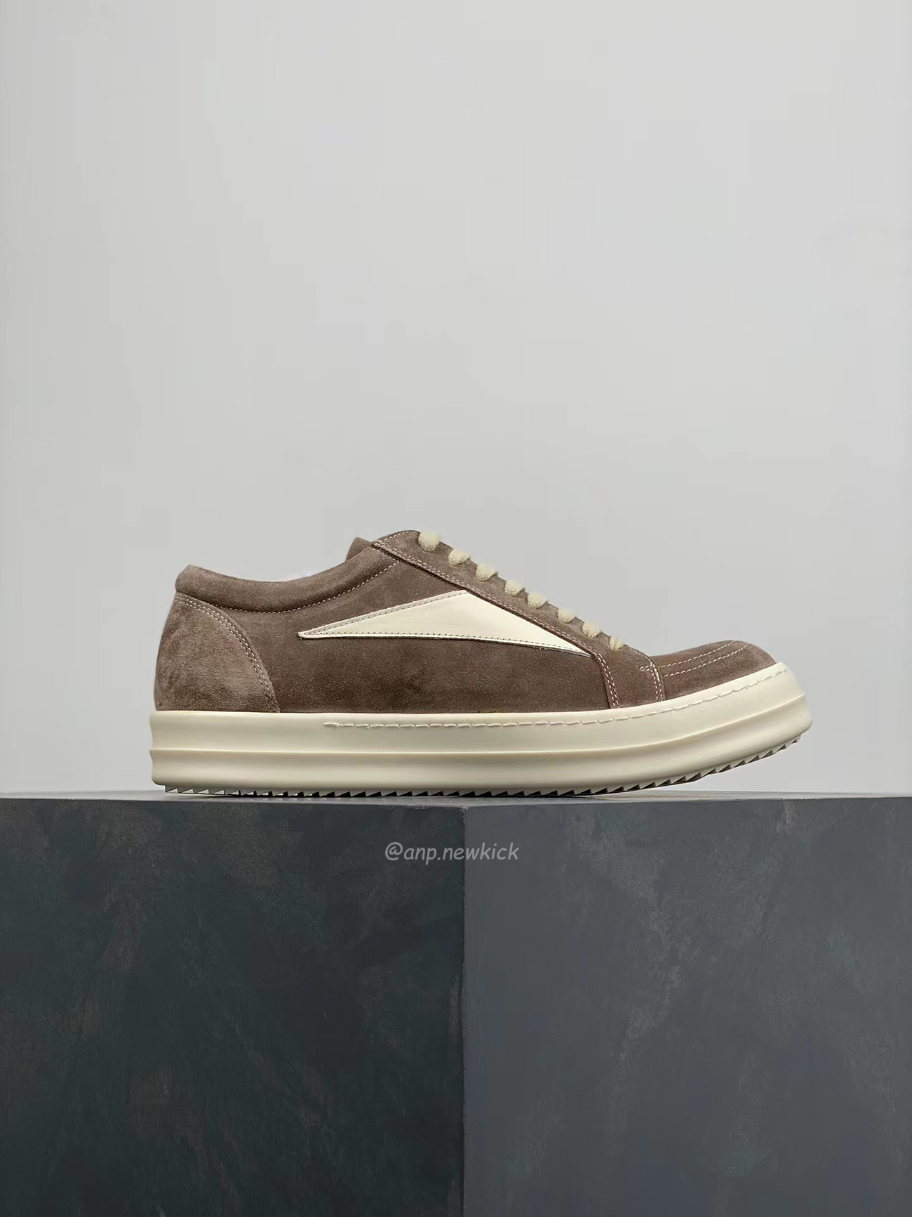 Rick Owens Leather Low Top Vintage Sneakers Suede Canvas Black Taupe Grey Faded Pnk Pearl Milk Dark Dust (9) - newkick.vip