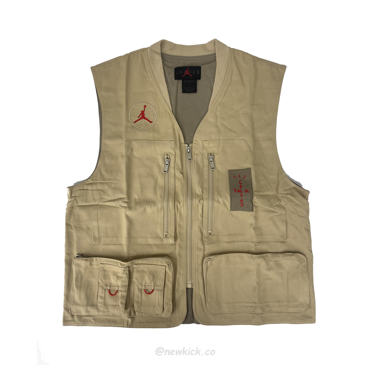 Travis Scott Cactus Jack X Jordan Utility Vest Asia Sizing Desertkhakiuni Ersity Red Ss21 (1) - newkick.vip