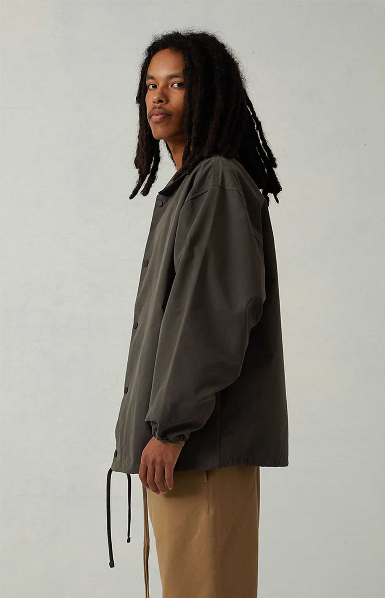 Fear Of God Essentials 1977 Coaches Jacket Iron Oak (20) - newkick.vip