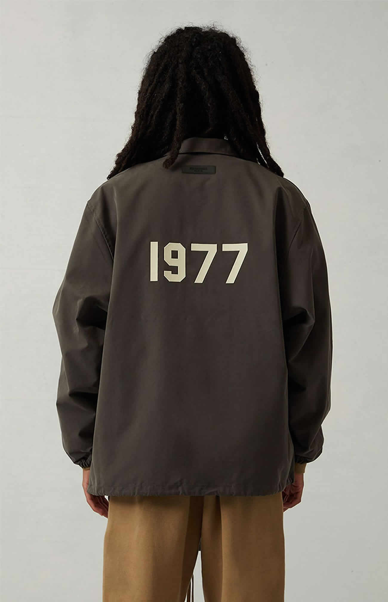 Fear Of God Essentials 1977 Coaches Jacket Iron Oak (22) - newkick.vip