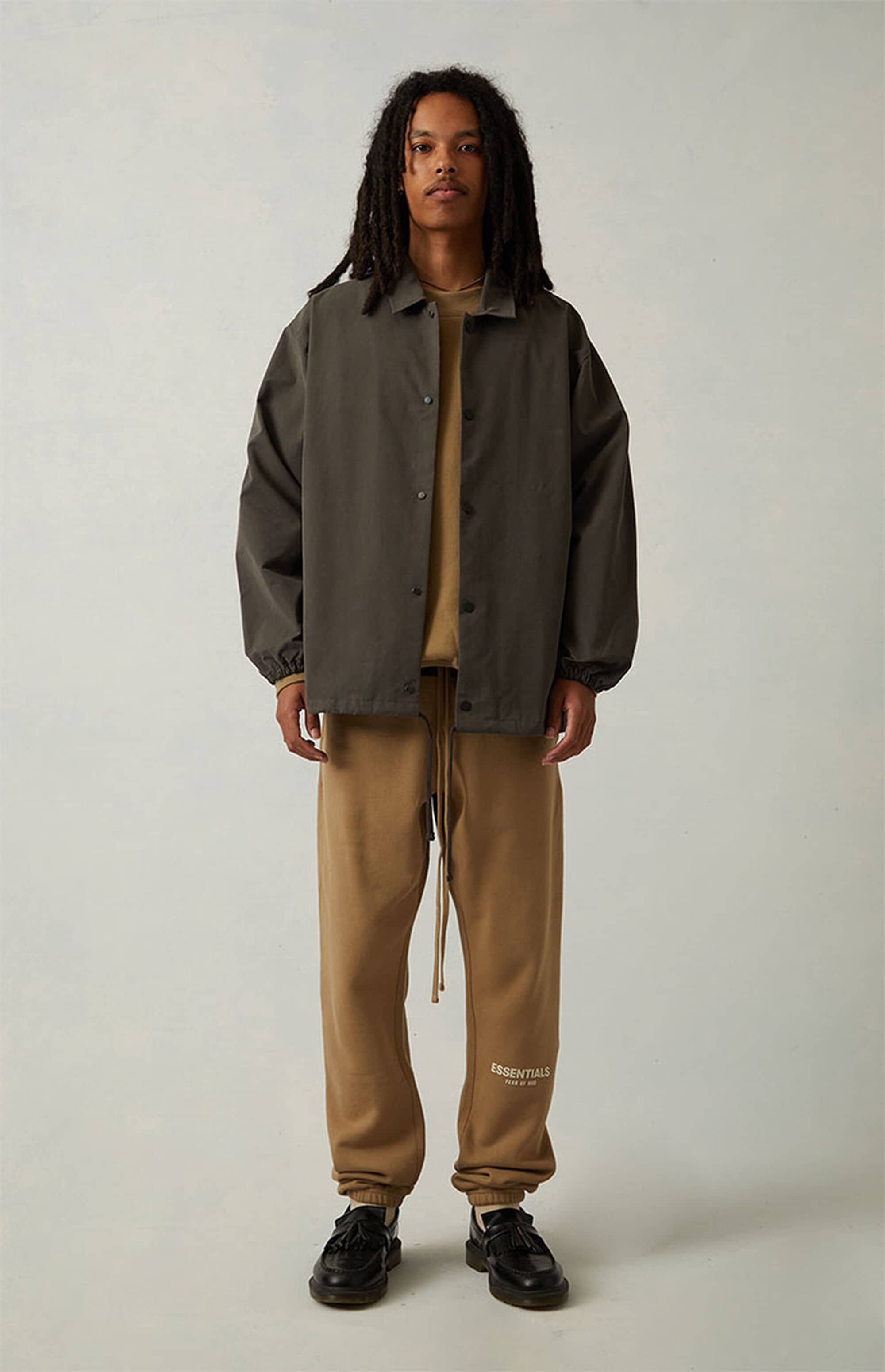 Fear Of God Essentials 1977 Coaches Jacket Iron Oak (5) - newkick.vip