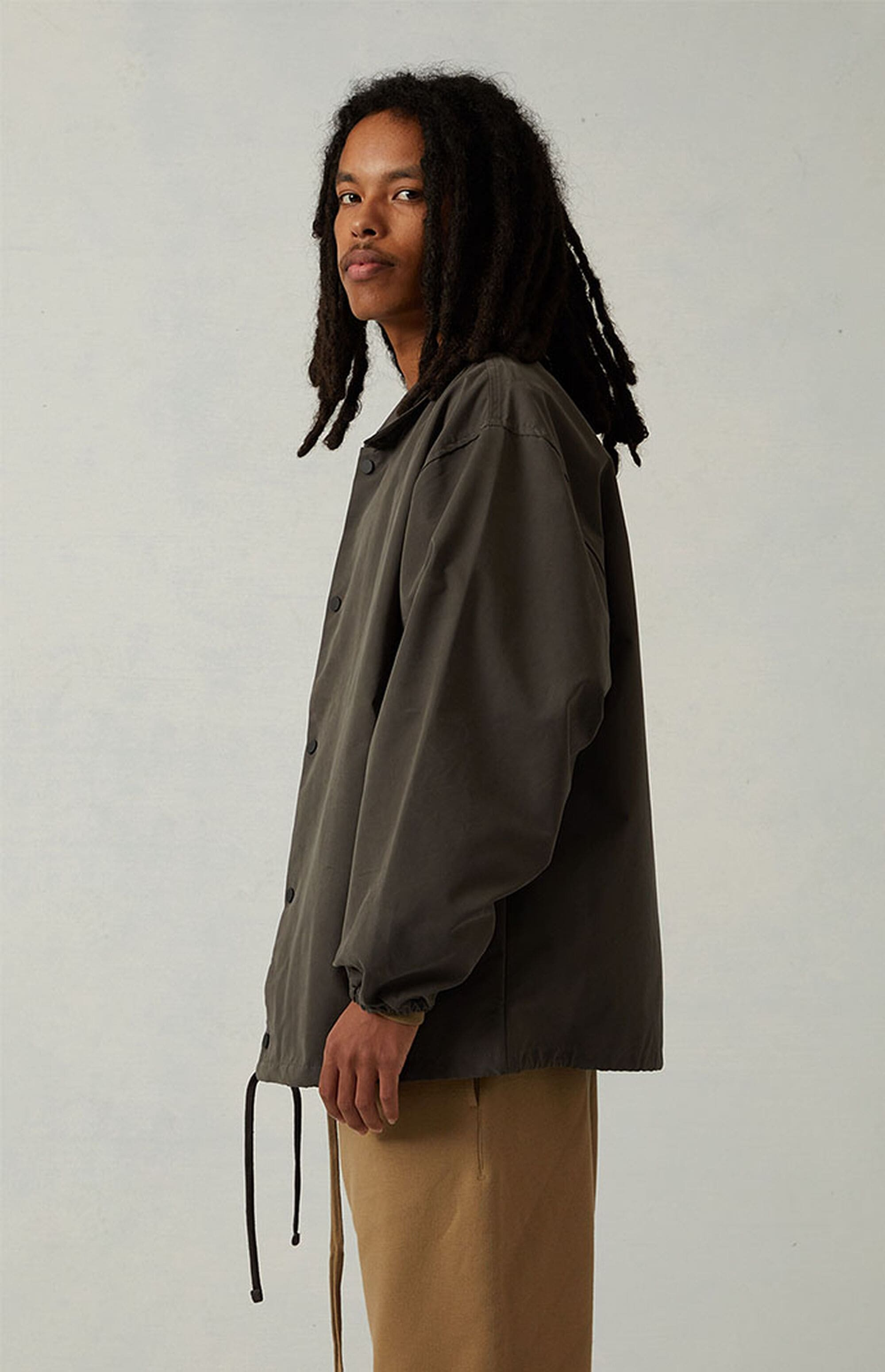 Fear Of God Essentials 1977 Coaches Jacket Iron Oak (6) - newkick.vip