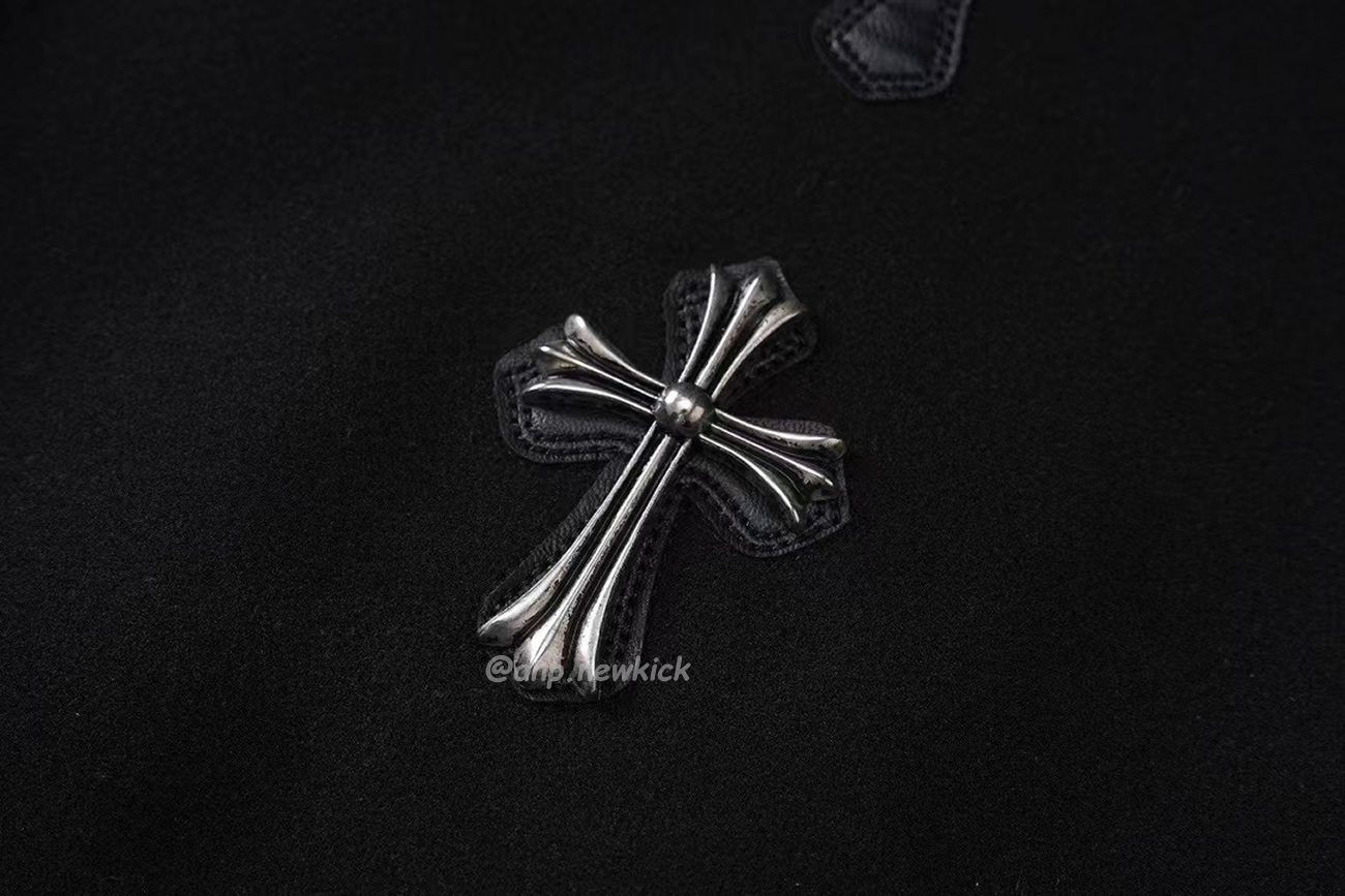 Chrome Hearts Patchwork Baseball Cross Jacket Black White (7) - newkick.vip