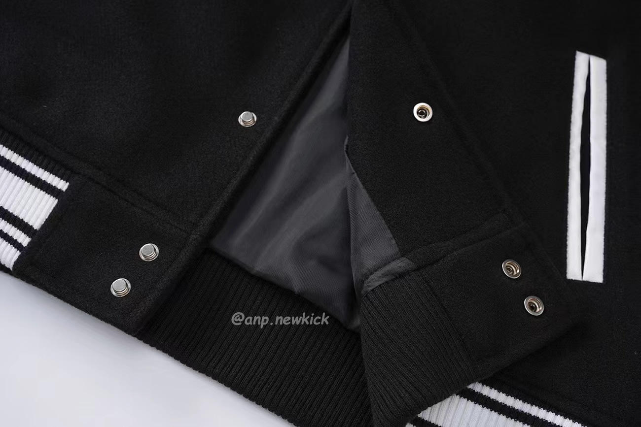 Chrome Hearts Patchwork Baseball Jacket Black White (8) - newkick.vip