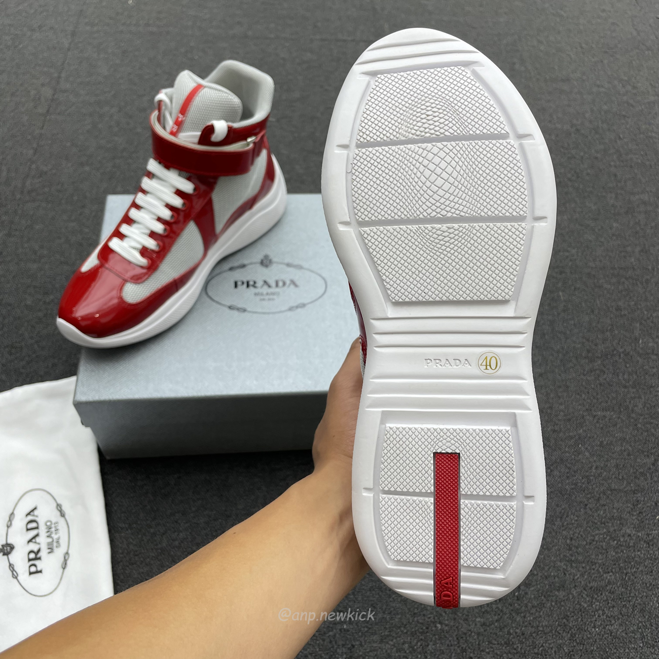 Prada Americas Cup High Top Sneakers (3) - newkick.vip