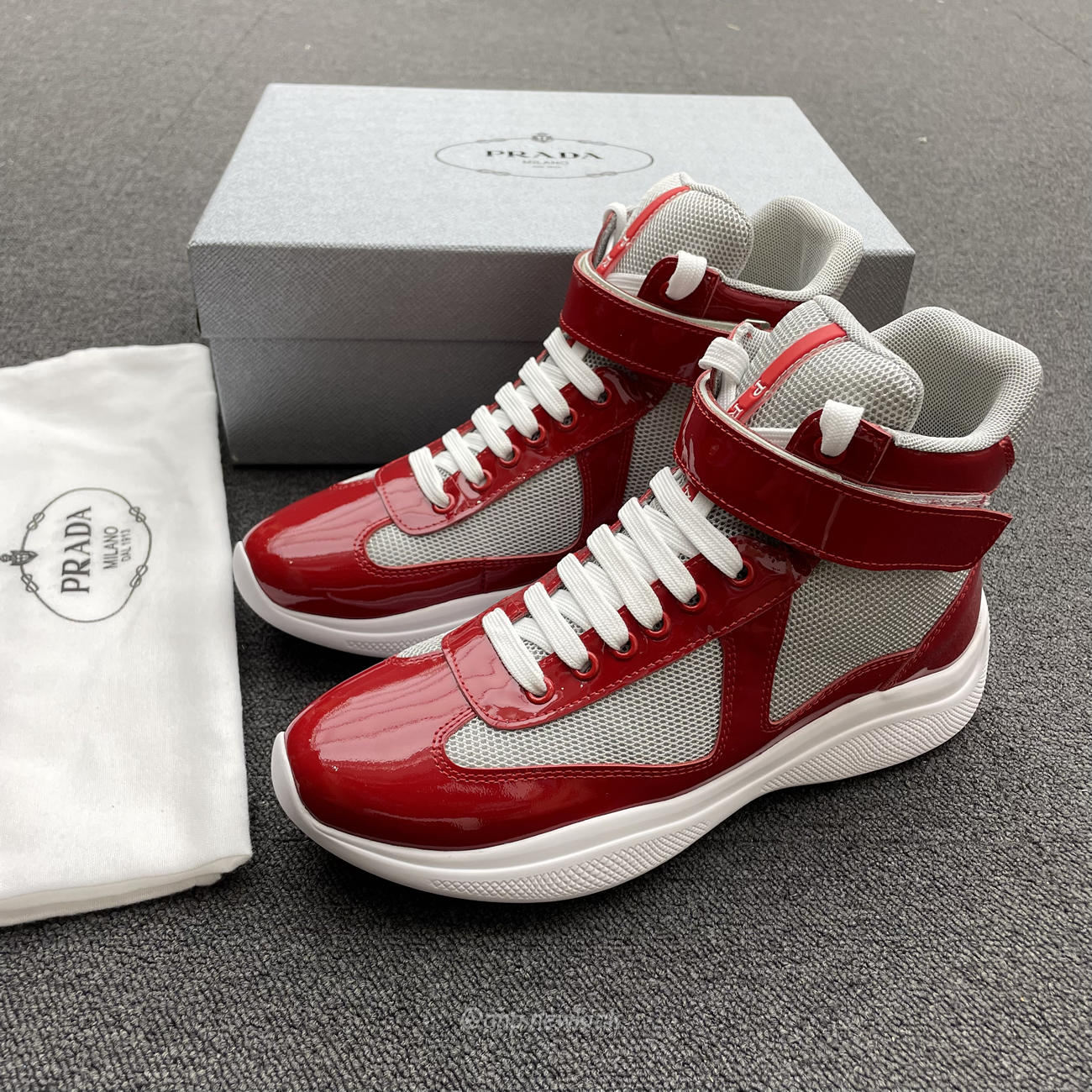 Prada Americas Cup High Top Sneakers (6) - newkick.vip