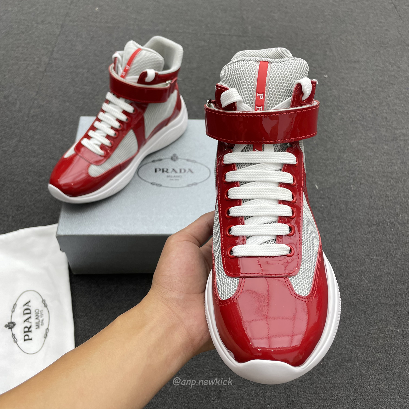 Prada Americas Cup High Top Sneakers (7) - newkick.vip