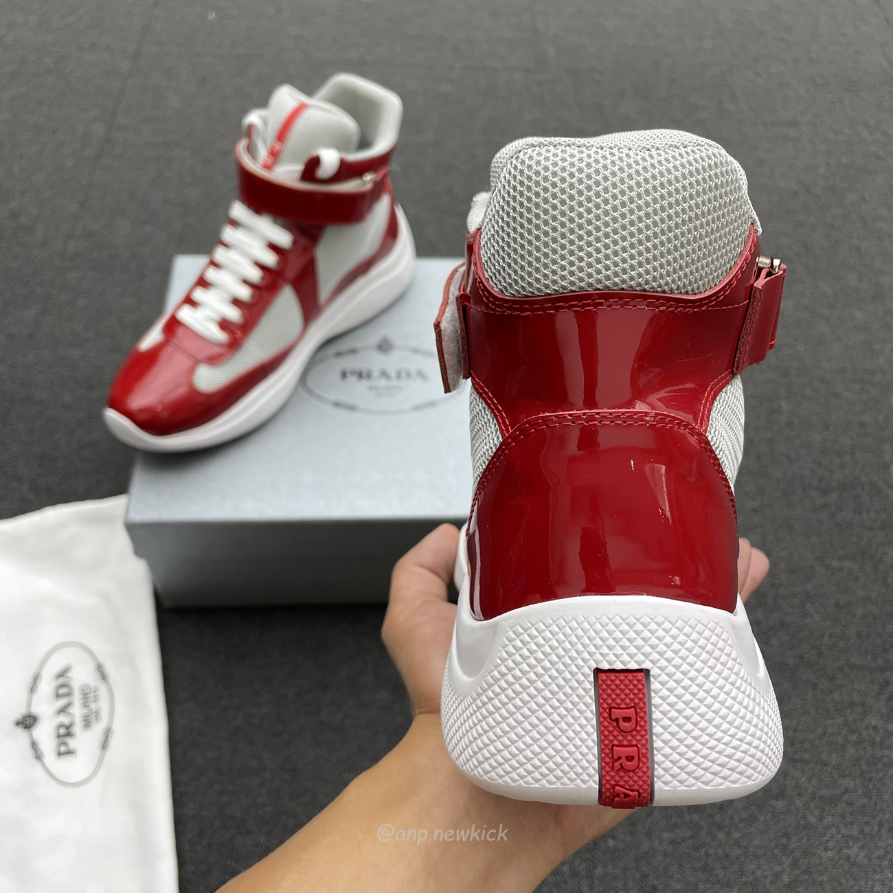 Prada Americas Cup High Top Sneakers (8) - newkick.vip