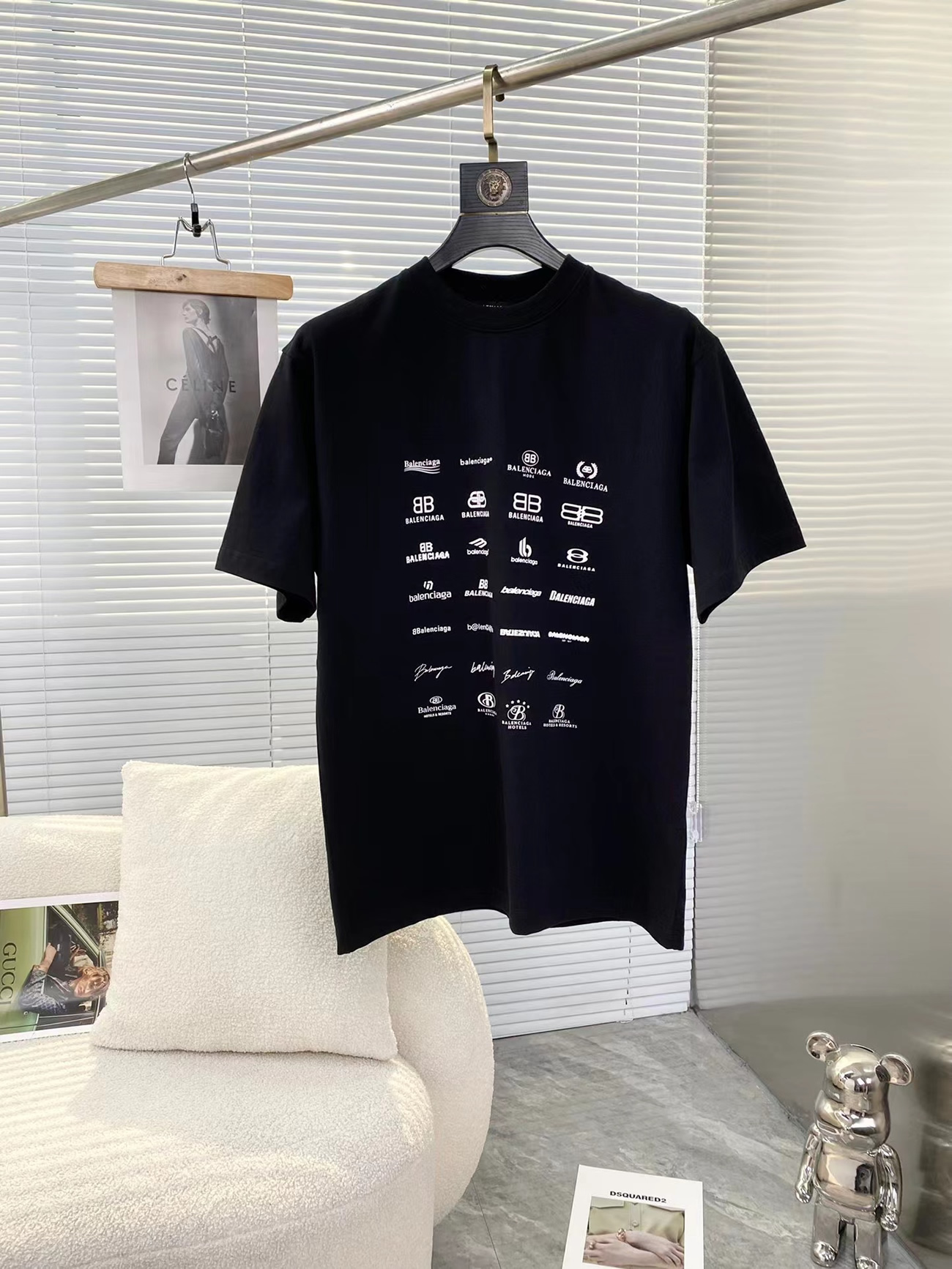 Balenciaga Archives Logo Printed Cotton T Shirt (9) - newkick.vip