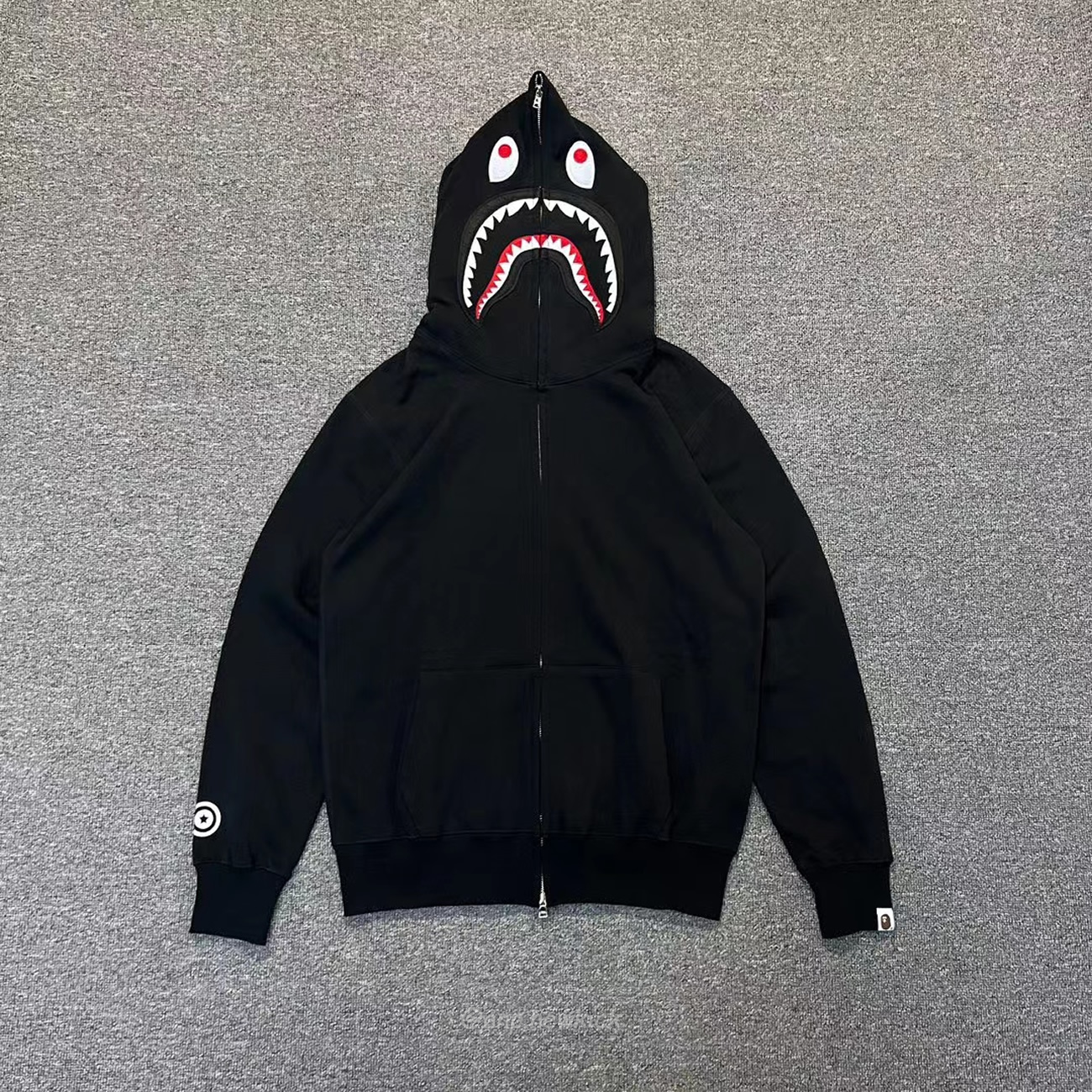 Bape Shark Full Zip Hoodie Black Ss22 (6) - newkick.vip