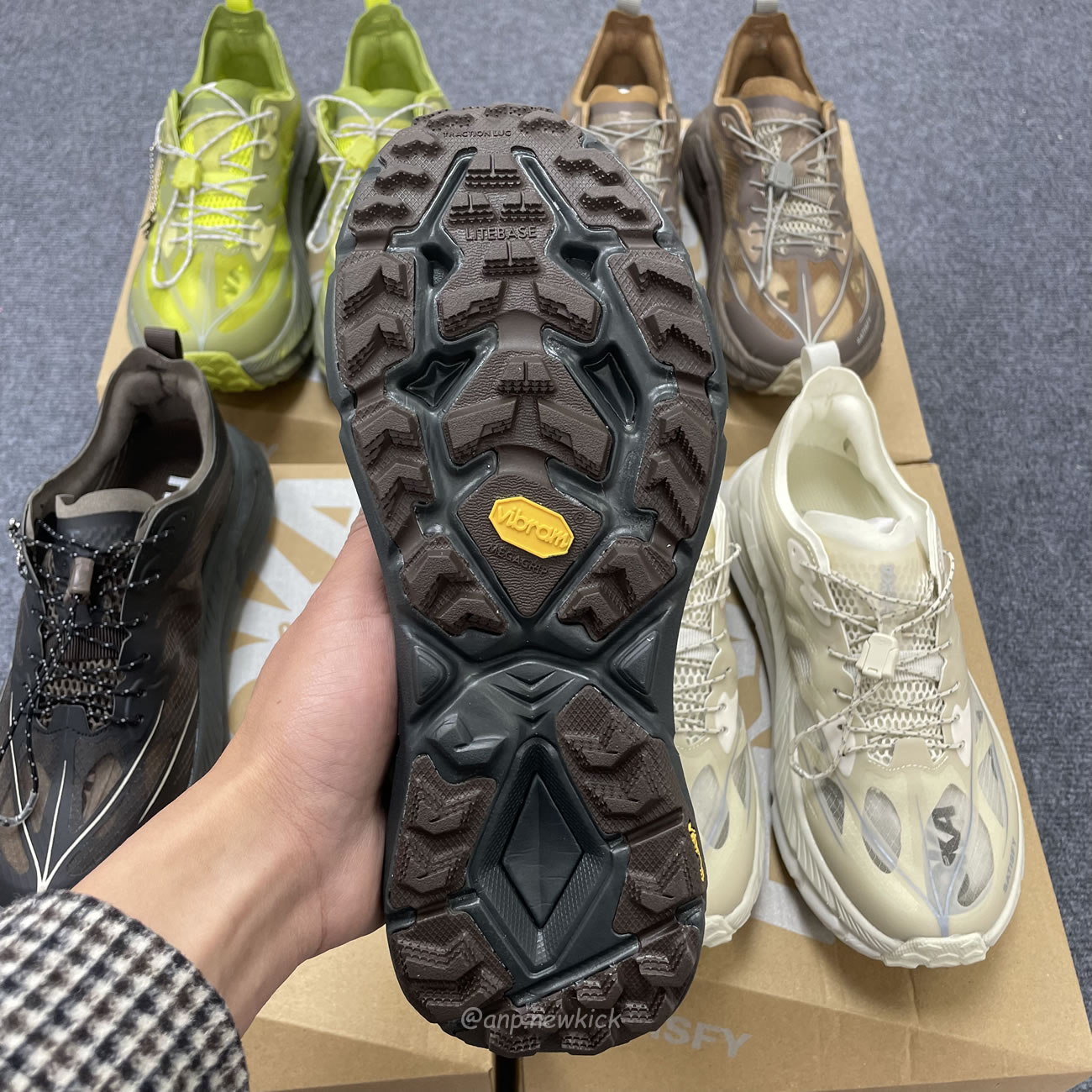 Hoka One One Mafate Speed 4 Lite Satisfy Bone Coffee Rubber Sulfur 1157050 Bone (13) - newkick.vip