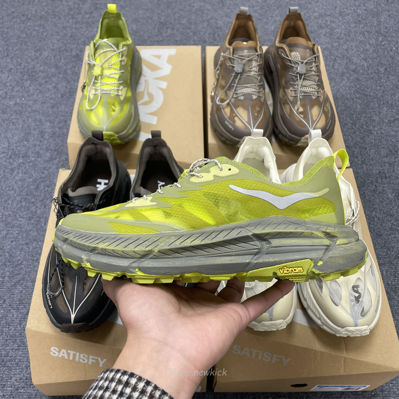 Hoka One One Mafate Speed 4 Lite Satisfy Bone Coffee Rubber Sulfur 1157050 Bone (8) - newkick.vip