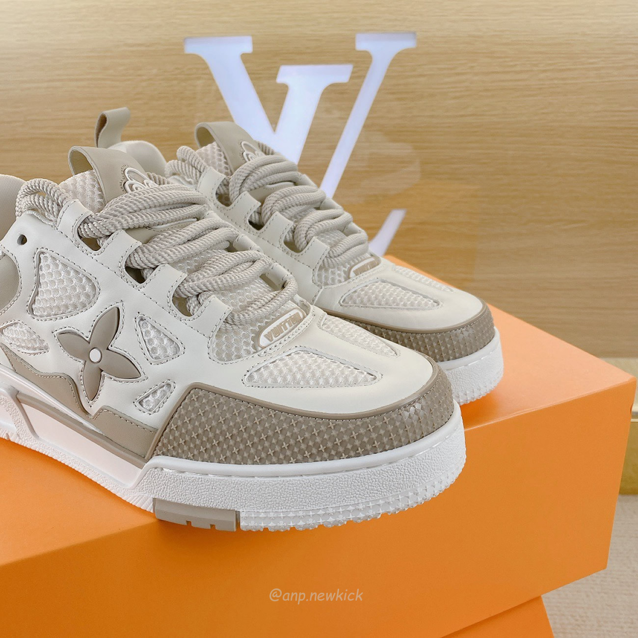 Louis Vuitton Lv Skate Sneaker Beige White 1aarqh (4) - newkick.vip