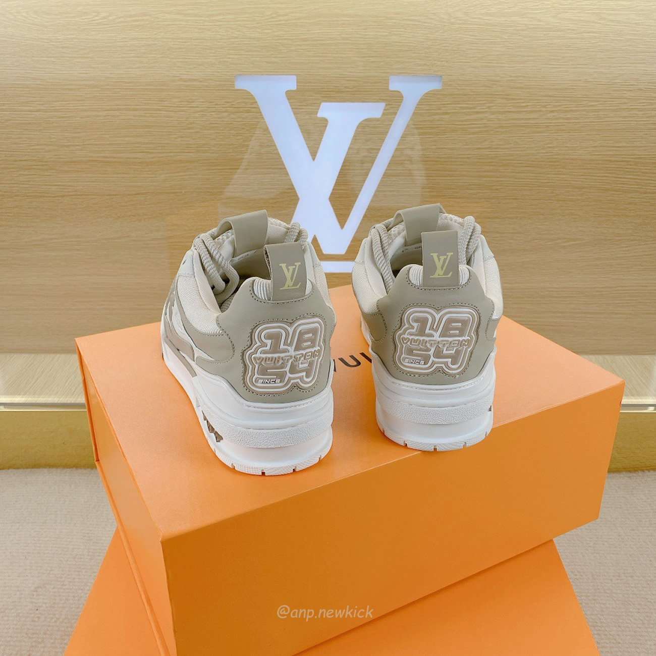 Louis Vuitton Lv Skate Sneaker Beige White 1aarqh (5) - newkick.vip