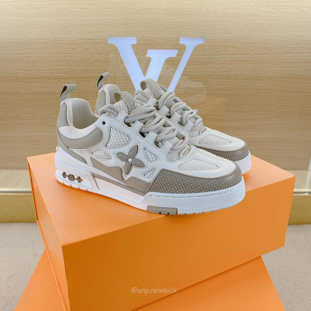 Louis Vuitton Lv Skate Sneaker Beige White 1aarqh (6) - newkick.vip