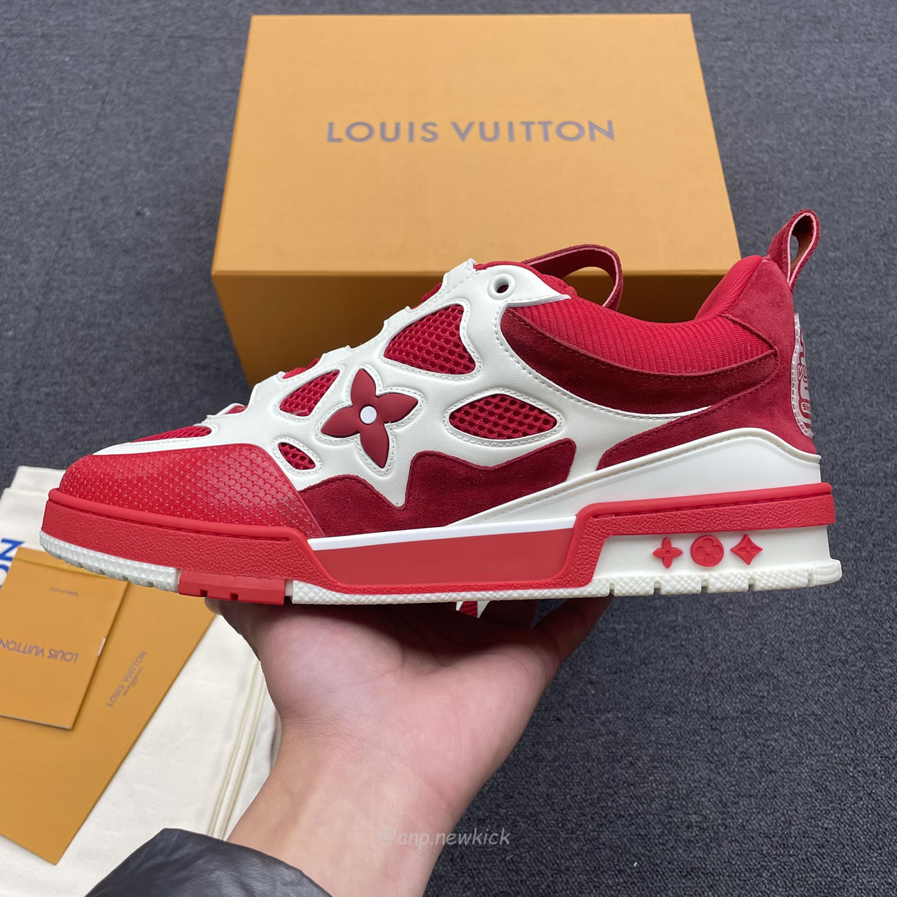 Louis Vuitton Lv Skate Sneaker Red White 1aars5 (3) - newkick.vip