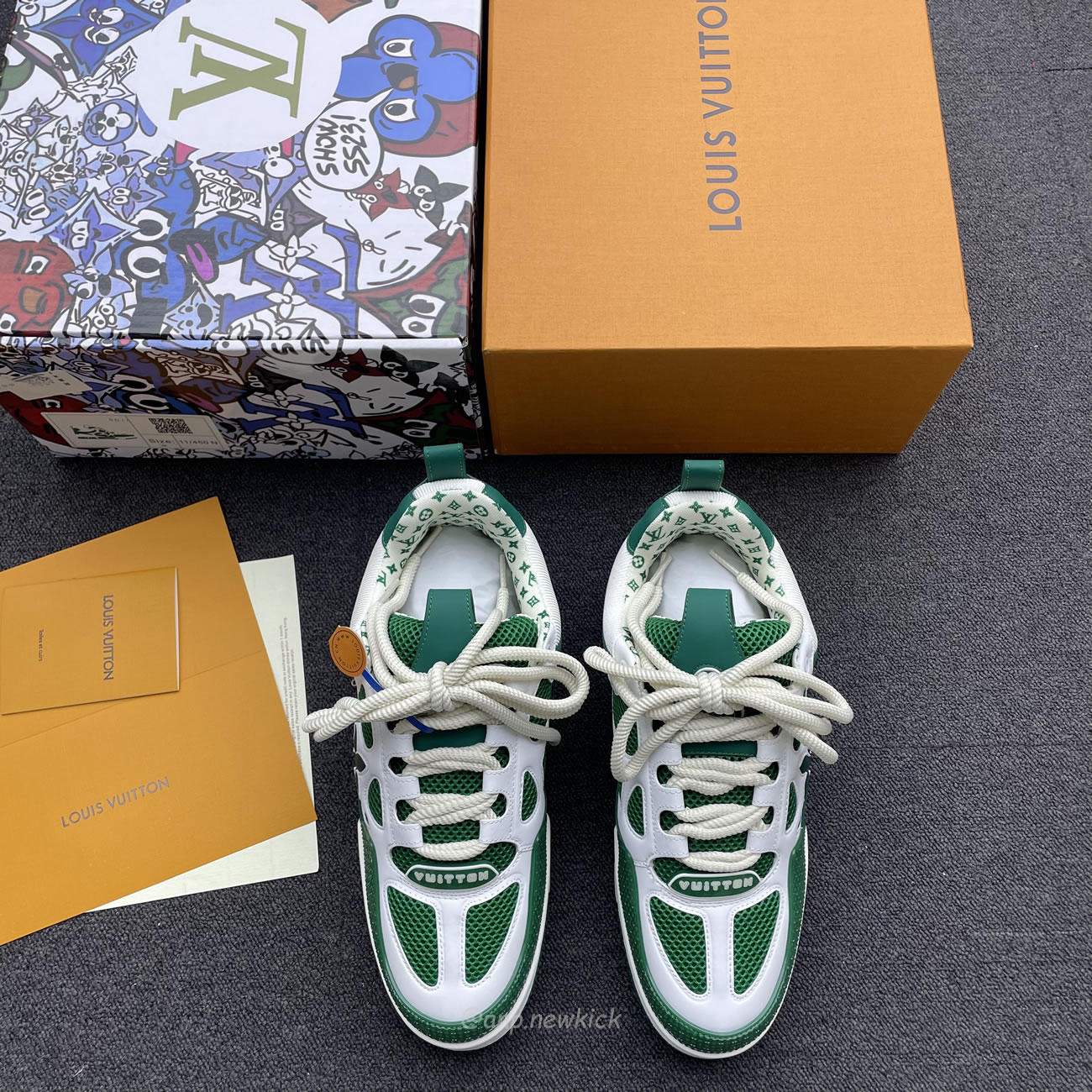 Louis Vuitton Lv Skate Sneaker Green White 1ac520 (8) - newkick.vip