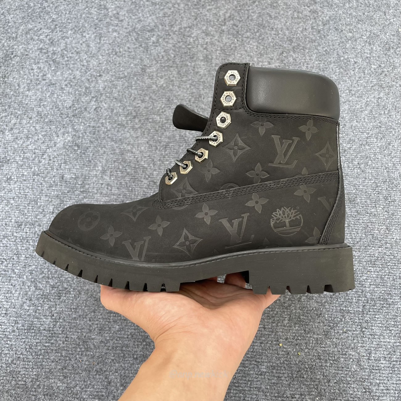 Louis Vuitton Timberland 6 Botín Ankle Boot Black Monogram 1ad73h (5) - newkick.vip