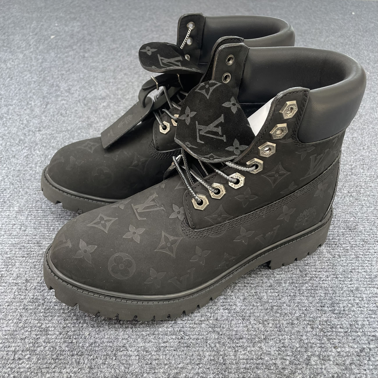 Louis Vuitton Timberland 6 Botín Ankle Boot Black Monogram 1ad73h (9) - newkick.vip