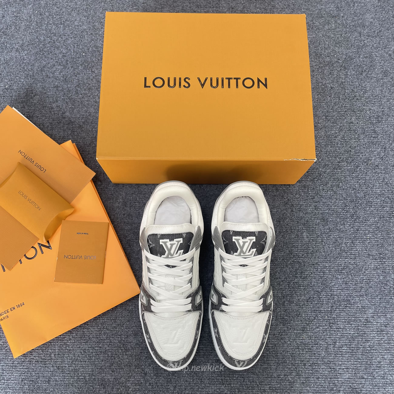 Louis Vuitton Trainer Monogram Denim Grey White 1adf58 (2) - newkick.vip