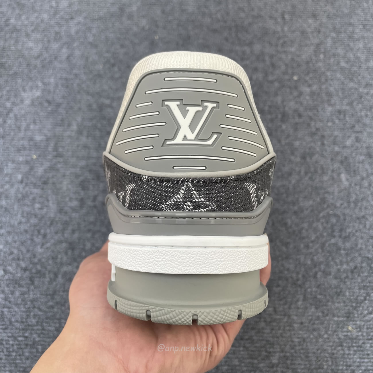 Louis Vuitton Trainer Monogram Denim Grey White 1adf58 (3) - newkick.vip