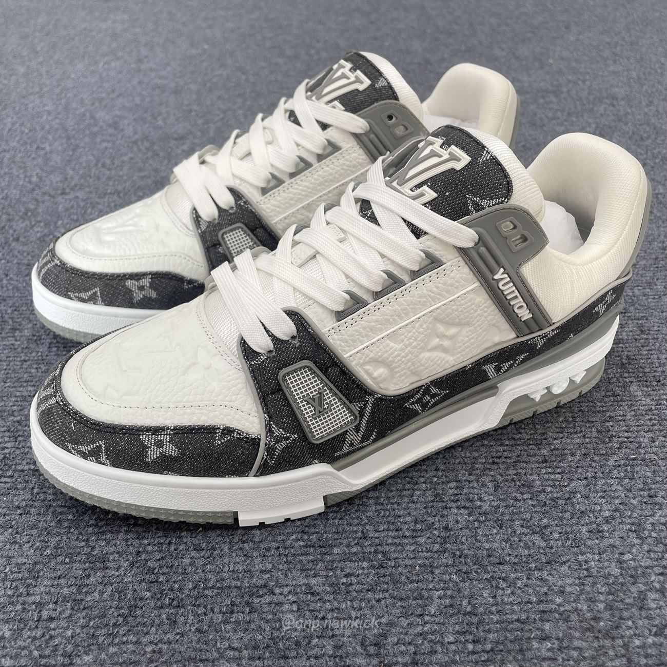 Louis Vuitton Trainer Monogram Denim Grey White 1adf58 (5) - newkick.vip