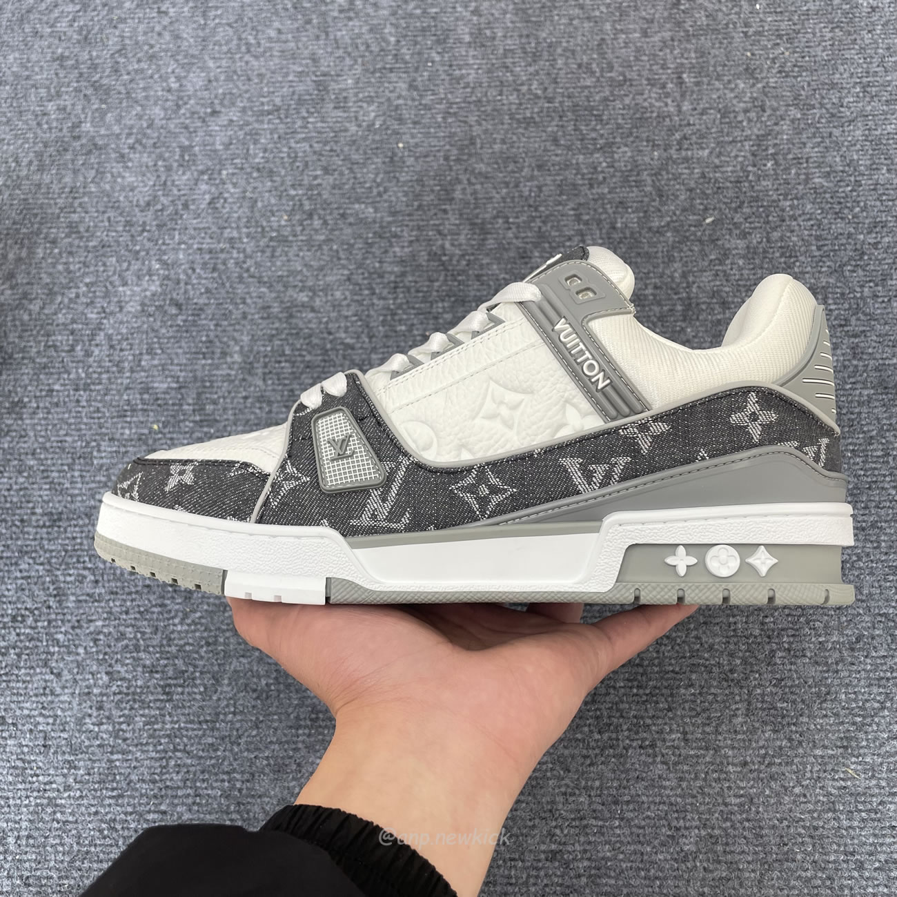 Louis Vuitton Trainer Monogram Denim Grey White 1adf58 (7) - newkick.vip