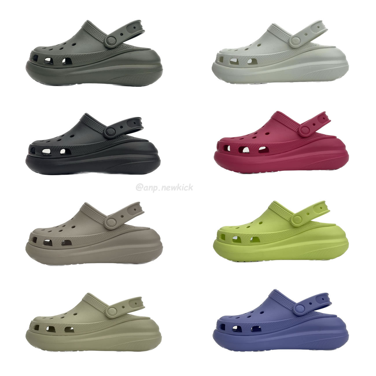 Crocs Classic Crush Clog Bone Multi Black White Green Blue Grey Red Green Dark Green Brown 207521 (1) - newkick.vip