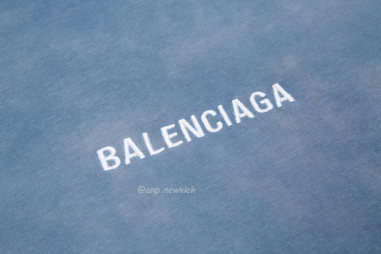 Balenciaga 24ss Letter Logo Printing Short Sleeve Retro T Shirt (4) - newkick.vip