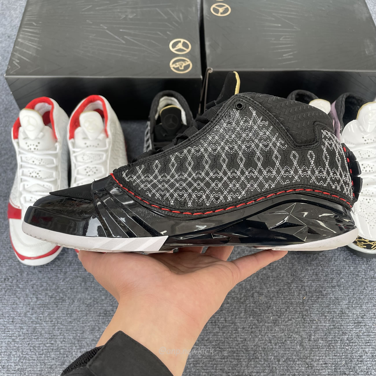 Air Jordan 23 Black Stealth White Varsity Red (14) - newkick.vip