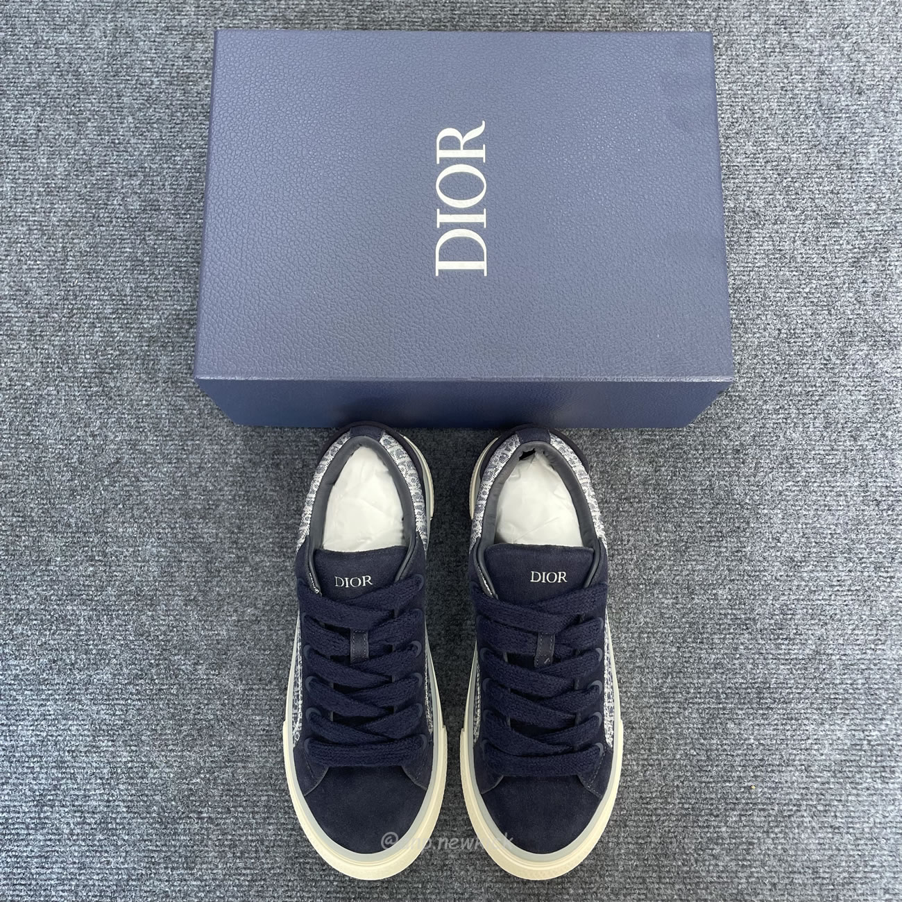 Dior B33 Sneaker Navy Blue Oblique Jacquard 3sn303zwn H559 (5) - newkick.vip