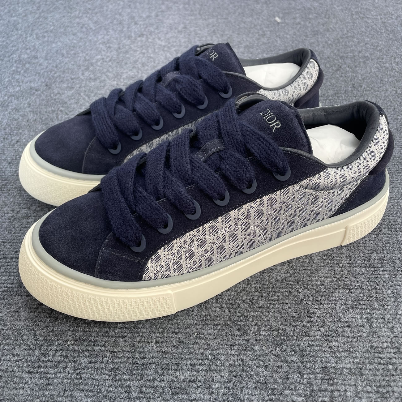 Dior B33 Sneaker Navy Blue Oblique Jacquard 3sn303zwn H559 (9) - newkick.vip