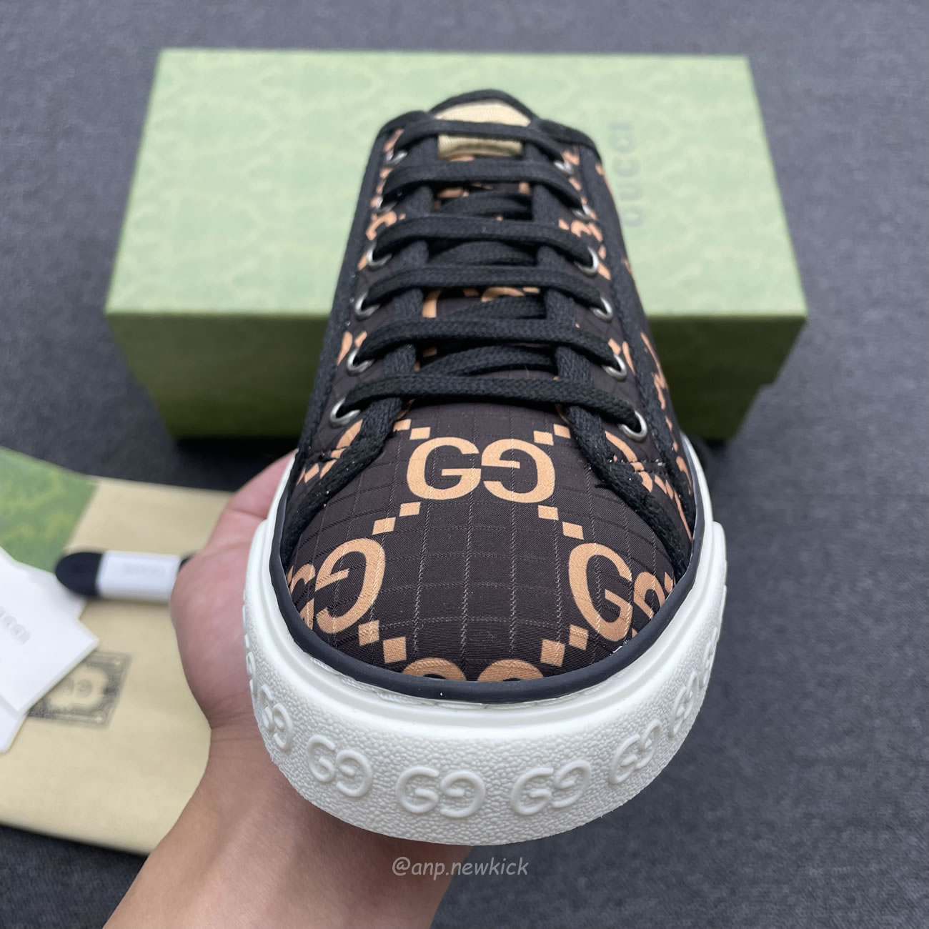 Gucci Ripstop Tennis Brown 771461 Factd 8644 (6) - newkick.vip