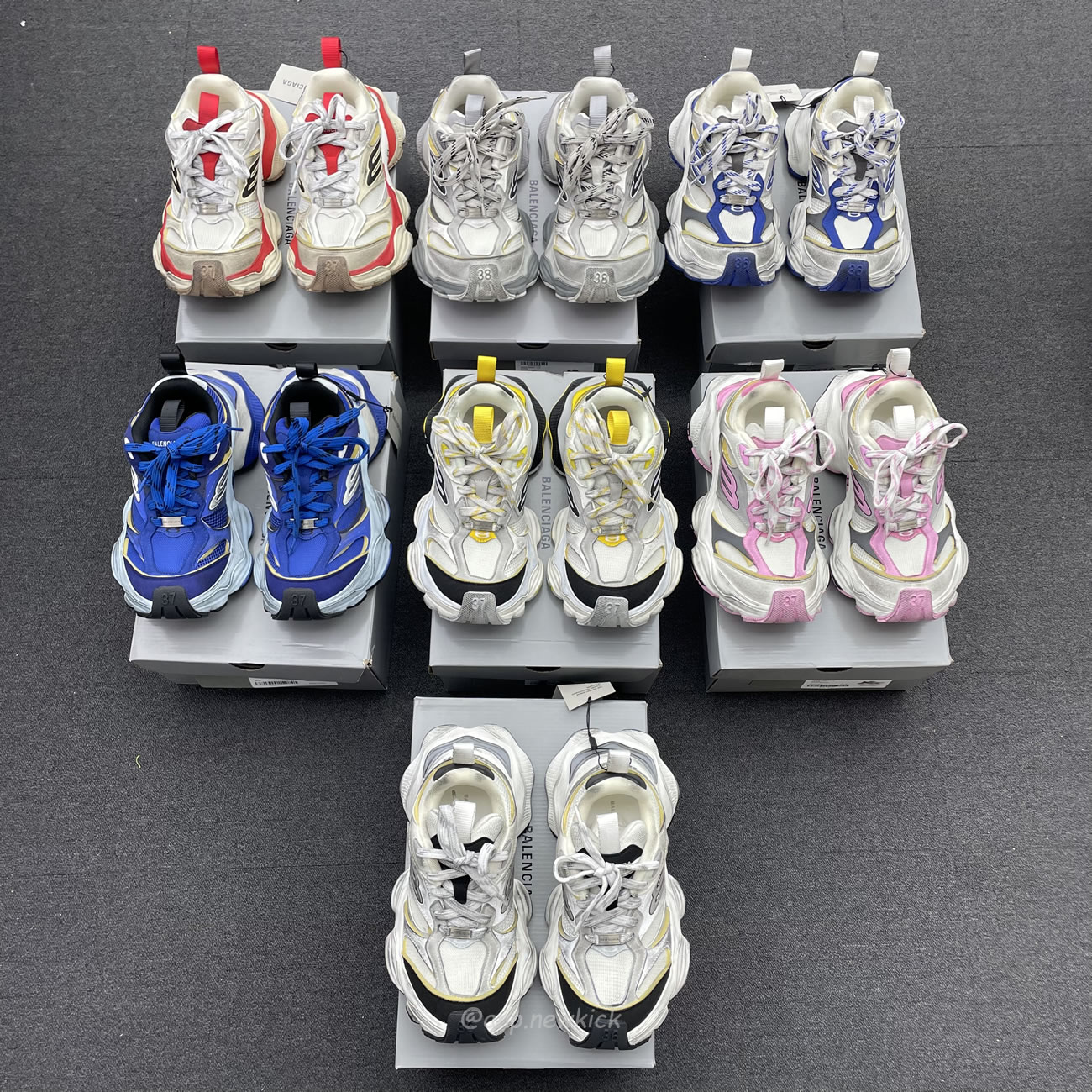 Balenciaga Cargo Sneaker Grey Black Yellow White Gery Pink Yellow Blue Red (womens) 784341 W2mv6 0328 (5) - newkick.vip