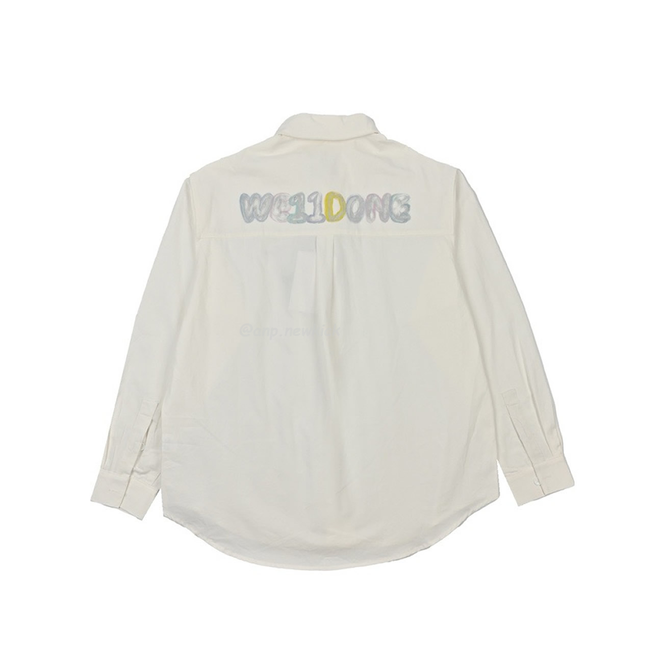 We11done 24ss Back Colored Graffiti Letter Printed Long Sleeved Shirt 912190036 S L (4) - newkick.vip