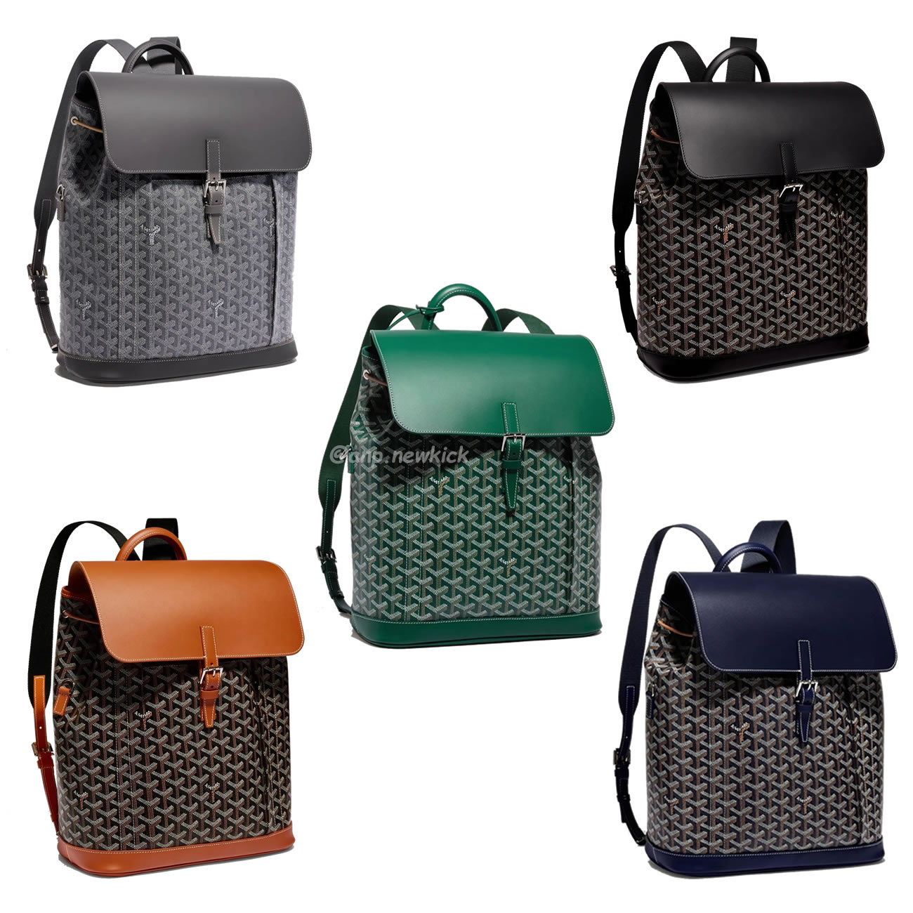 Goyard Artois Alpin Medium Backpack Blacknatural Black Grey Navy Green (1) - newkick.vip