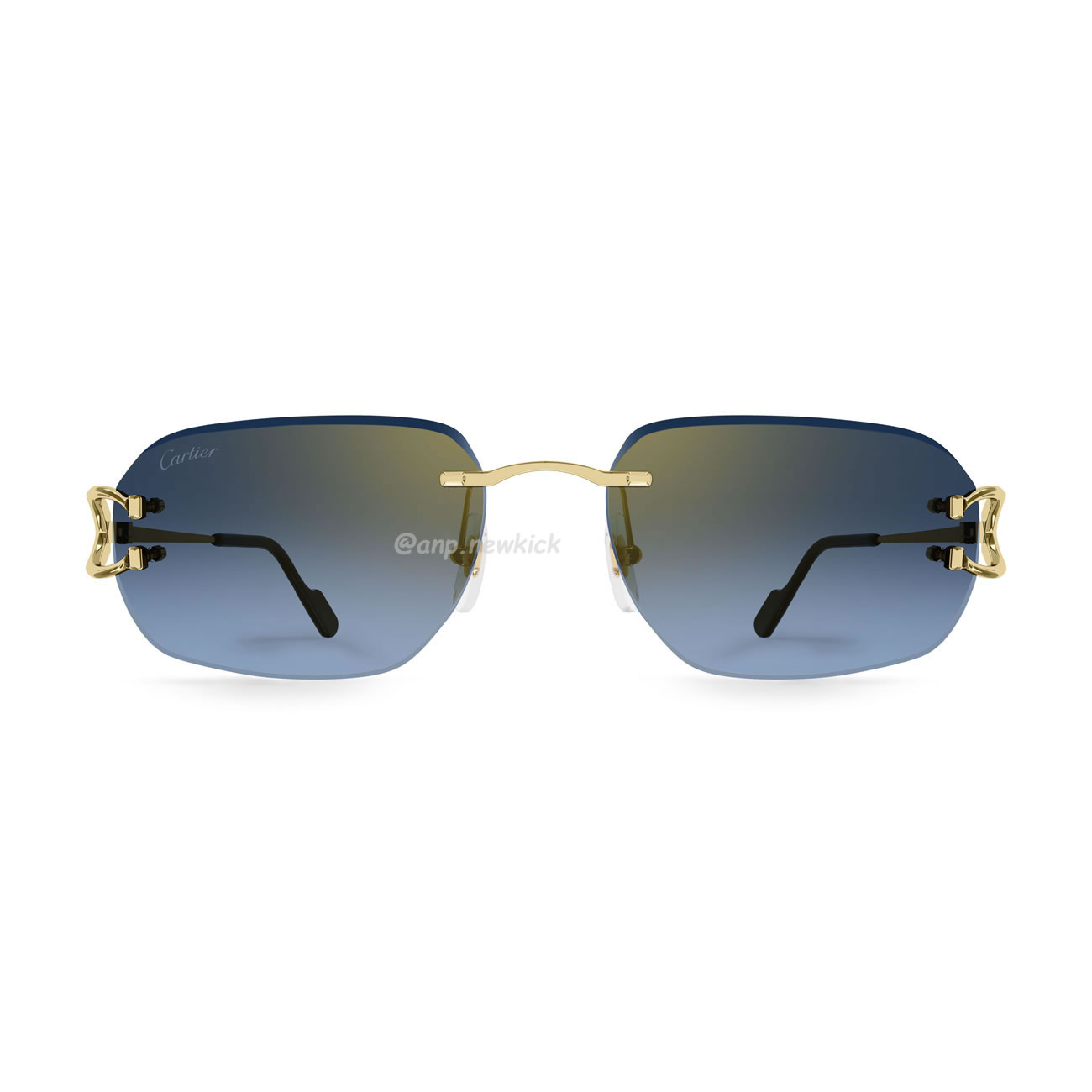 Cartier Ct0468s 58 Blue Gold Sunglasses (1) - newkick.vip